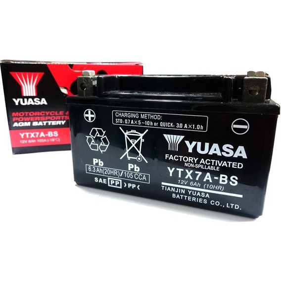 Bateria Yuasa Ytx7a Bs Gel Sellada Suzuki An 125  Fas Motos