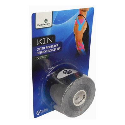 Cinta Tapping Neuromuscular Kinesio Tape 5cmx5mts Venda Kin Color Negro