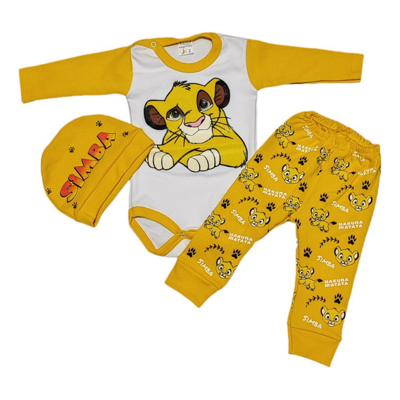 Conjunto De Bebe  Personajes 3 Piezas Algodón