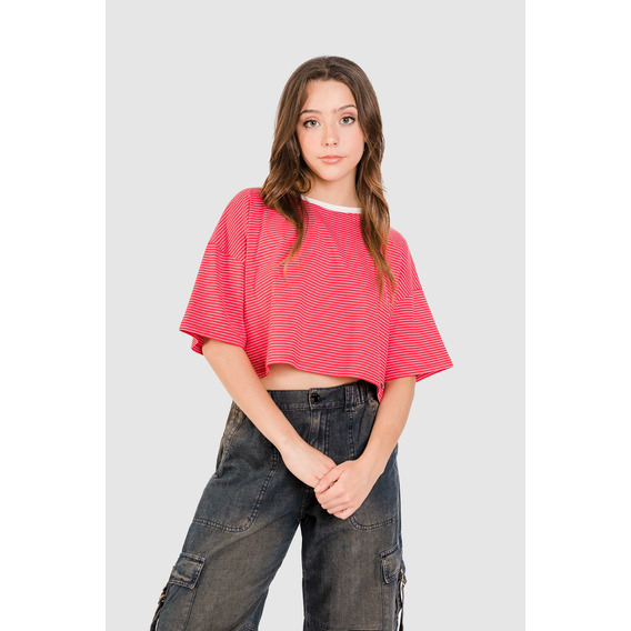 Polo Crop Boxy Oversize Steve - Rojo