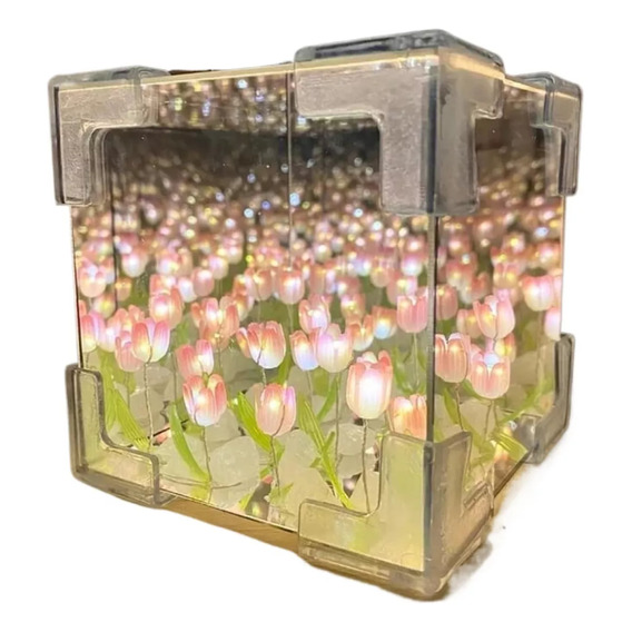 Luz Nocturna Tulip Mirror, Lámpara Led Con Forma De Flor De