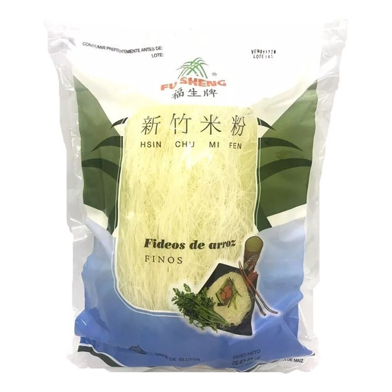 Fideos De Arroz Finos Fu Sheng Sin Gluten 500 Gr