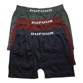 Boxer Microfibra Hombre Dufour Pack X3 Sin Costuras Melange