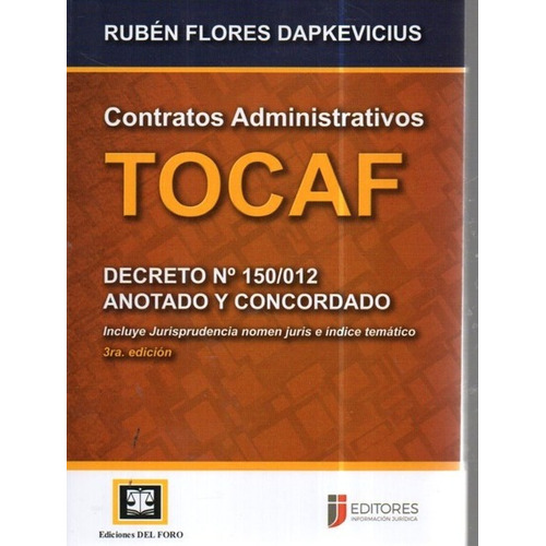 Libro Tocaf, Contratos Administrativos /aavv
