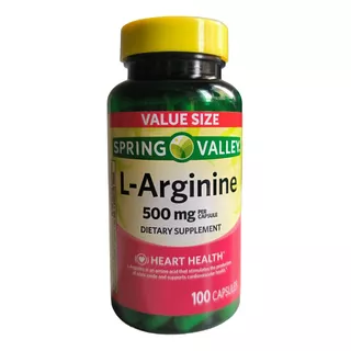 L-arginine De 500 Mg, 100 Cápsulas Spring Valley 