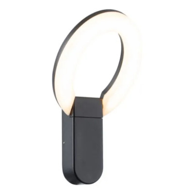 Aplique Tab Led 12w Apto Exterior Calido Ip65 Negro Negro