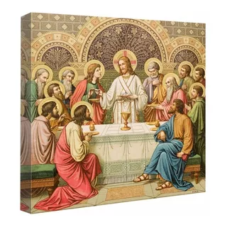 Cuadro Ultima Cena Religioso En Lienzo Canvas 45x45 Cm