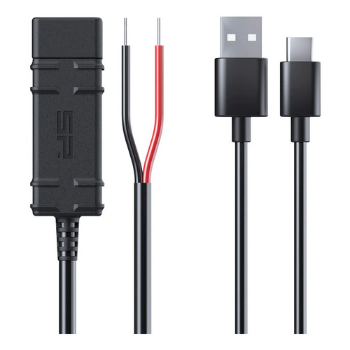 Cable Celular Para Motos Con Cargador Usb-c 12v Sp Connect Color Negro