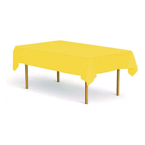 Mantel Plástico Para Mesa Decoración Cumpleaños Fiesta Color Amarillo