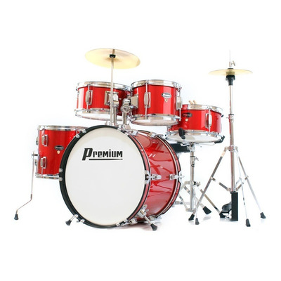 Bateria Infantil Premium Dx45j Vermelha / Completa