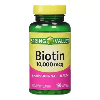 Biotina 10,000mcg (120 Cápsulas)cabello Hermoso, Uñas Y Piel Sabor Sin Sabor