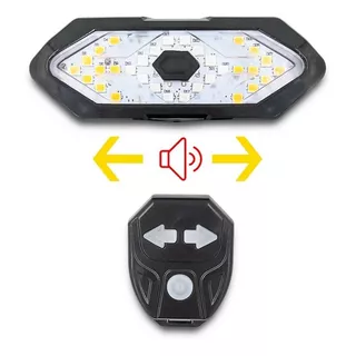 Luces Direccionales Bicicleta Led Recargables Control Remoto Color Negro