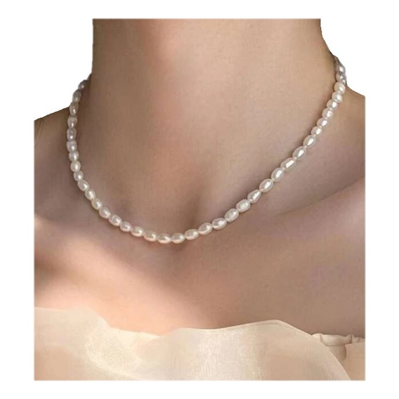 Collar Perla Cultivada Barroca Tamaño Collar A055
