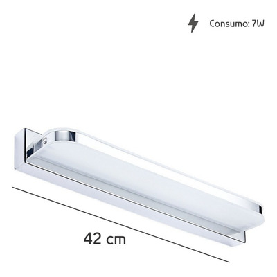 Aplique Pared Difusor Cromo Led Baño Living Interior 7w Mks