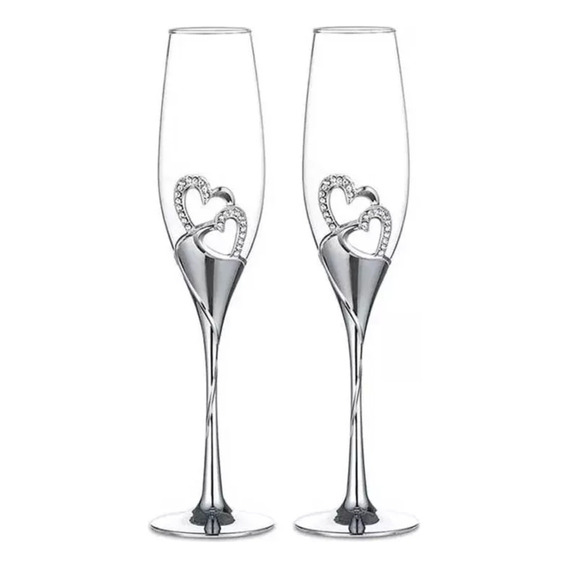 Copas Boda Brindis Figura De Corazon Envio Gratis