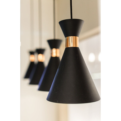 Lampara Colgante De Diseño Galina 1 Luz Negro/cobre Nk