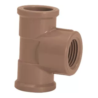 Te Soldável Roscável Água Fria Pvc Marrom 3/4  25mm Amanco