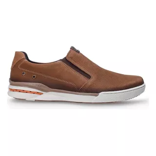 Tenis Casual Slip On Masculino Pegada Couro Legitimo Leve