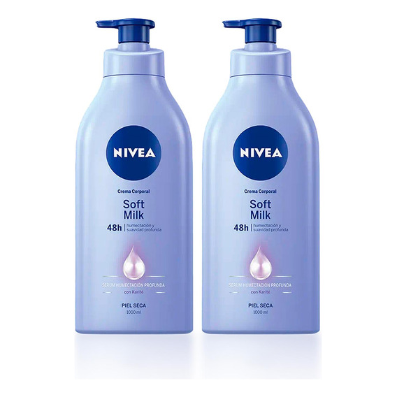 Nivea Crema Corporal Soft Milk, 1000 Ml X2