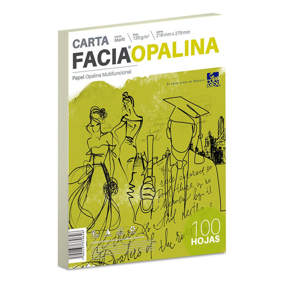 Papel Facia Opalina Marfil 120 Gr Carta - Paquete 100 Hojas