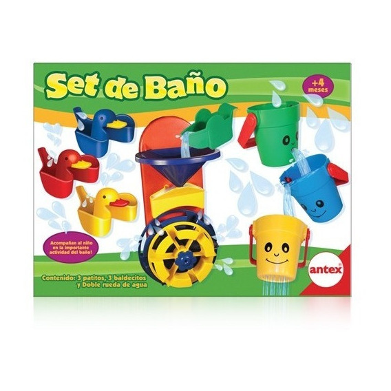 Set De Baño Juego Patito Agua Baldes Bebe Infantil Antex