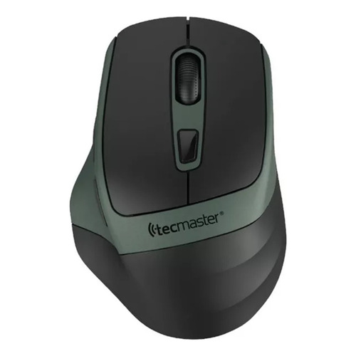 Mouse Tecmaster Dual Bluetooth Recargable Inalámbrico Verde Color Negro