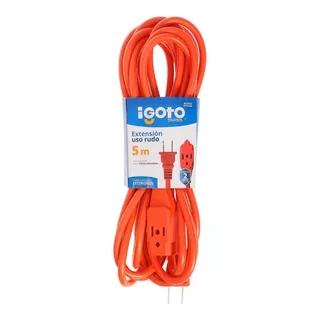 Extension Uso Rudo Exterior 16awg 5m Igoto Naranja