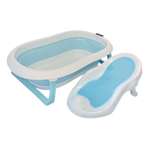 Bañera Plegable Para Bebé Con Hamaca Priori Ocean Color Celeste