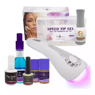 Kit Unha De Gel Piu Bella Speed Tip Gel Square Completo