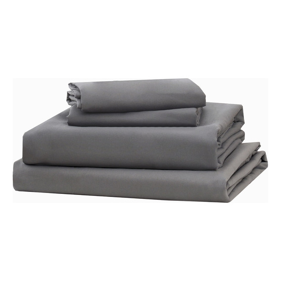 Juego De Sábanas Queen Size Ultra Suave 4piezas Anti-ácaros Diseño de la tela Gris Oscuro