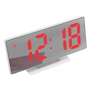 Reloj Despertador Temperatura Led Rojo Pilar Carga Usb Pilar Color Blanco