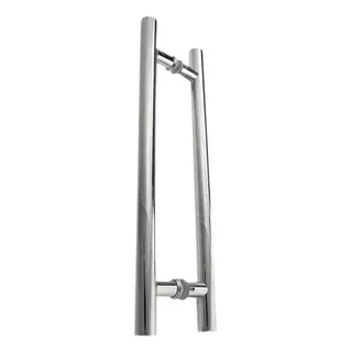 Puxador Tubular Aço Inox Redondo 45 Cm Porta Vidro Temperado