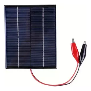 Panel Solar Portátil De 3w 12v Con Clips Conexion