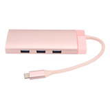 Estación De Acoplamiento Rosa Tipo C 6 En 1 Para Pd 3usb3.0