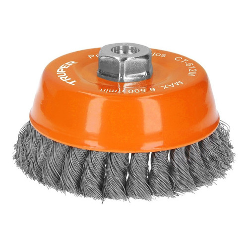 Carda Copa Trenzado Fino 5'' X 14 Mm Truper 11544 Color Naranja