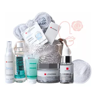 Kit Rutina Completa Lidherma Hyaluronic 4d Bolso Vincha Pad