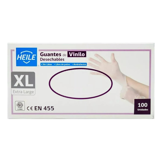 Guantes De Vinilo Caja 100 Unidades Desechables