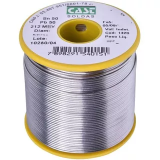 Solda Estanho 50x50 1.5mm C/ Fluxo Ra (t2) Rolo 500g - Cast Voltagem 110v/220v