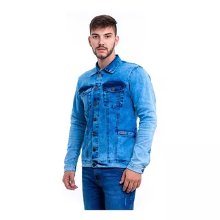 Jaqueta Jeans Masculina Premium Com Elastano De Botões 3974