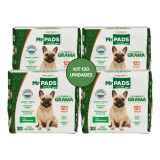 Tapete Higiênico Mr Pads Cheirinho Grama 80x60cm Kit 120 Un