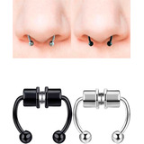 Aretes Piercing Iman A Presión Unisex Moda Acero Resistentes