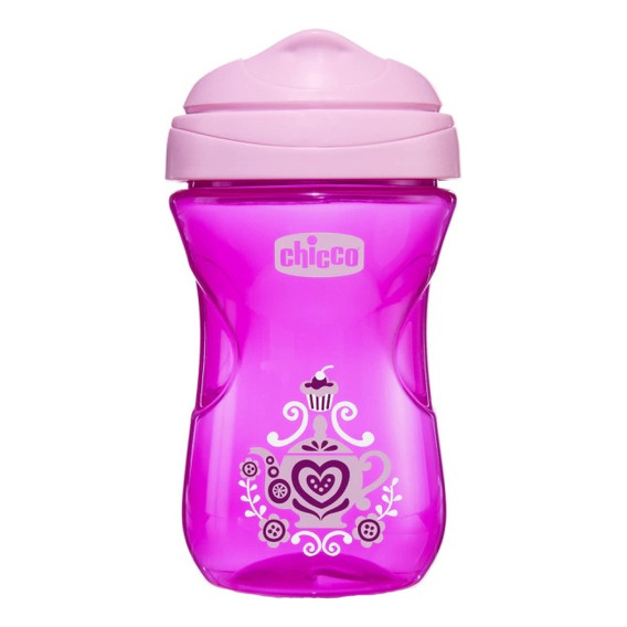 Vaso para bebés antiderrame Chicco Easy Cup color rosa de 266mL