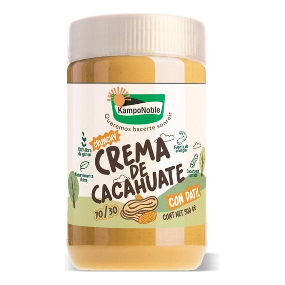 Crema De Cacahuate & Dátil 500g Naturalmente Dulce Sin Sal