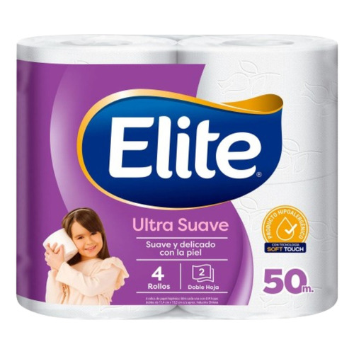 Elite papel higienico 50 mts 8 paquetes 32 rollos