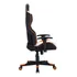 Silla de escritorio Meetion CHR15 MT-CHR15 gamer ergonómica negra, blanca y naranja con tapizado de cuero sintético