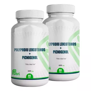 2 Potes De Polypodium Leucotomus 300mg + Picnogenol 300mg