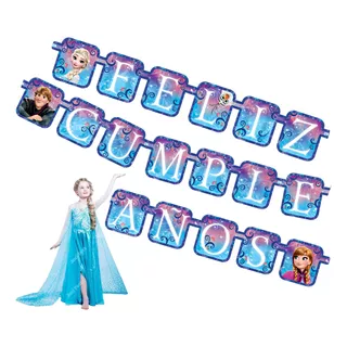 Letrero Feliz Cumpleaños Frozen Artículo Fiesta - Pky0m01