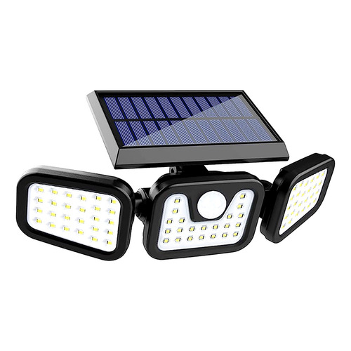 Lámpara Solar Led Giratoria Impermeable Para Exteriores Color Negro