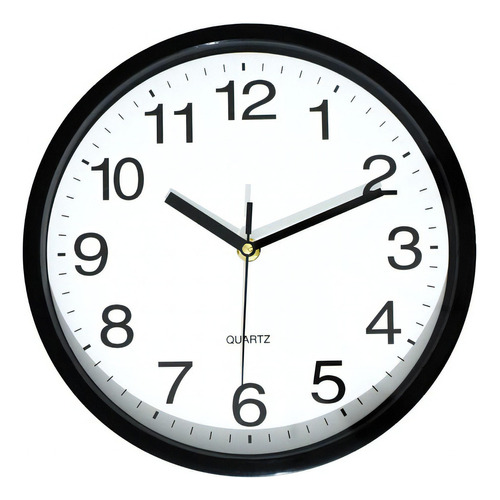 Reloj De Pared Moderno Silencioso Color Negro Clásico Quartz