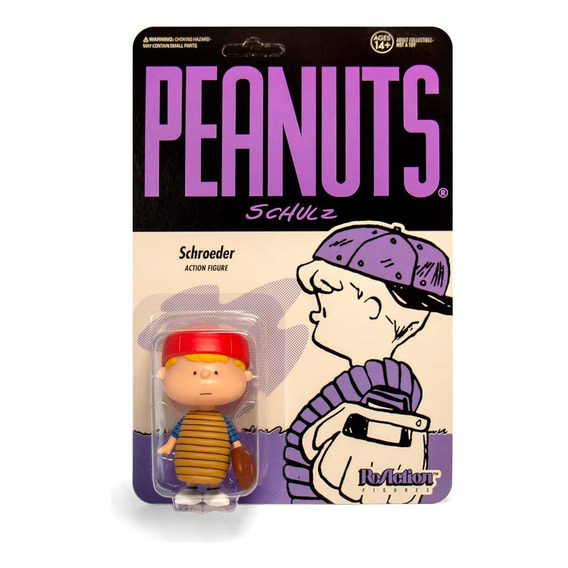 Super 7 Figura Reaction Eanuts Baseball Schroeder 10 Cm